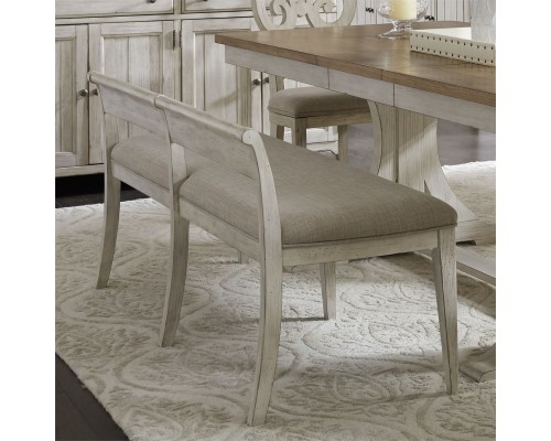 FARMHOUSE REIMAGINED UPHOLSTERED DINING BENCH